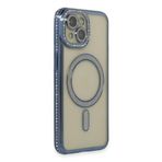 İphone 15 Kılıf Joke Simli Magneticsafe Kılıf - Lacivert