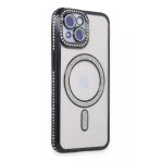 İphone 15 Kılıf Joke Simli Magneticsafe Kılıf - Siyah