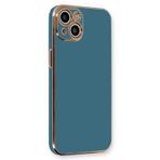 iPhone 15 Kılıf Luxury Seri Kamera Korumalı Silikon Kapak Lacivert