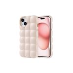 iPhone 15 Kılıf Parlak Esnek Silikon Zore Dom Dom Kapak-Beyaz