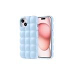 iPhone 15 Kılıf Parlak Esnek Silikon Zore Dom Dom Kapak-Mavi