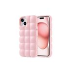 iPhone 15 Kılıf Parlak Esnek Silikon Zore Dom Dom Kapak-Pembe