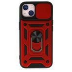 İphone 15 Kılıf Pars Lens Yüzüklü Silikon - Kırmızı
