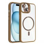 İphone 15 Kılıf Standlı Ve Kamera Lens Hediyeli Kablosuz Şarj Özellikli Etro Kapak