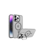 İphone 15 Metal Bracket Gri Magsafe Mat Plastik Kılıf