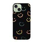 iPhone 15 Plus Emoji Gülen Yüz Siyah Telefon Kılıfı