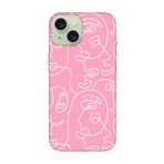 iPhone 15 Plus Face Art Pembe Telefon Kılıfı
