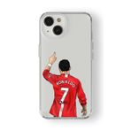 iPhone 15 Plus ile Uyumlu C. Ronaldo temalı Tasarım Baskılı Şeffaf Kılıf