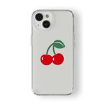 iPhone 15 Plus ile Uyumlu Cherry Tasarım Baskılı Şeffaf Kılıf 2
