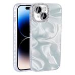 iPhone 15 Plus İle Uyumlu Kılıf Airbagli Parlak Taş Detay Tasarımlı Esila Kapak 32927 Beyaz