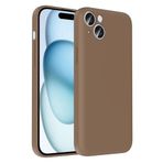 iPhone 15 Plus İle Uyumlu Kılıf Kamera Korumalı Kartlık Hazneli Vitra Kapak 37022 Kahverengi