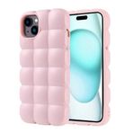 iPhone 15 Plus İle Uyumlu Kılıf Parlak Esnek Silikon Dom Dom Kapak 32674 Pembe