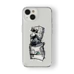 iPhone 15 Plus ile Uyumlu Kırışık Dolar Tasarım Baskılı Şeffaf Kılıf