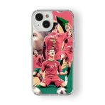 Iphone 15 Plus ile Uyumlu Ronaldo temalı Tasarım Baskılı Şeffaf Kılıf
