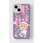 Iphone 15 Plus ile Uyumlu Sweet Girl Tasarım Baskılı Şeffaf Kılıf