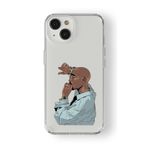 iPhone 15 Plus ile Uyumlu Tupac Face Tasarım Baskılı Şeffaf Kılıf