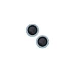 İphone 15 Plus Kamera Lens Koruyucu Renkli Taşlı Tasarım Kolay Takma Aparatlı (Cl-06) Mavi Açık