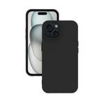 iPhone 15 Plus Kılıf Kamera Korumalı Silikon Rubber Arka Kapak Siyah