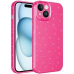 iPhone 15 Plus Kılıf Kamera Korumalı Simli Lüks Koton Kılıf
