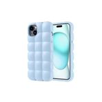 iPhone 15 Plus Kılıf Parlak Esnek Silikon Zore Dom Dom Kapak-Mavi
