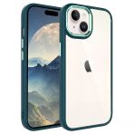 İphone 15 Plus Kılıf Renkli Silikon Kenarlı Krom Kapak