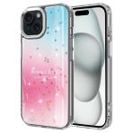 İphone 15 Plus Kılıf Simli Desenli Parlak Task Kapak