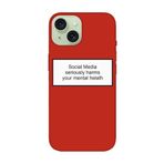 iPhone 15 Plus Social Media Kırmızı Telefon Kılıfı