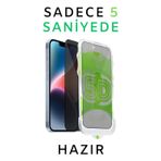 İphone 15 Plus Uyumlu Kolay Uygulama Aparatlı Hayalet Tam Kapatan Cam Ekran Koruyucu