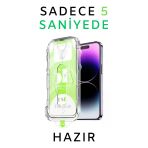 İphone 15 Plus Uyumlu Kolay Uygulama Aparatlı Siyah Çerçeveli Tam Kapatan Cam Ekran Koruyucu