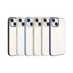 iPhone 15 Plus Uyumlu Sert PC Renkli Çerçeveli Zore Riksos Kılıf-Siyah