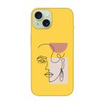 iPhone 15 Plus Women Art Sarı Telefon Kılıfı