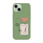 iPhone 15 Plus Women Art Yeşil Telefon Kılıfı