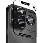 iPhone 15 Pro / 15 Pro Max ile Uyumlu Orijinal Safir Cam (%99.9 Saflıkta Gerçek Safir) Cihazın Kendi Lensleri ile Aynı Materyal Lens Koruyucu Kamera Camı (Siyah)
