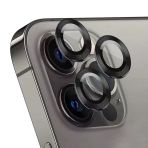 İphone 15 Pro / 15 Pro Max Mercek Lens Kamera Koruyucu Siyah Titanium