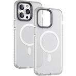 Iphone 15 Pro için Magsafe İle Uyumlu M.TK moveteck Kılıf Kenarları Tırtıklı Mat Wireless Şarj Destekli Buzlu Kaymaz Soft Kapak, Şeffaf, Tek Ebat, 1klap-zore-15pro-şeffaf123