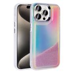 iPhone 15 Pro İle Uyumlu Kılıf Airbagli Renkli Arka Yüzey Boncuk Tasarımlı Kumul Kapak 32844 Mor