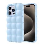 iPhone 15 Pro İle Uyumlu Kılıf Parlak Esnek Silikon Dom Dom Kapak 32675 Mavi