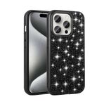 iPhone 15 Pro İle Uyumlu Kılıf Parlak Taşlı Tasarım Linea Kapak 30743 Siyah