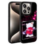 iPhone 15 Pro İle Uyumlu Kılıf Parlayan Kabartmalı İkonik Figürlü Amas Silikon Kapak 31186 Siyah