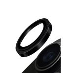 İphone 15 Pro / İphone 15 Pro Max Lens Koruyucu Sapphire Cam Optix Prime Çelik Dayanıklı Çerçeve Siyah