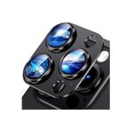 İphone 15 Pro & İphone 15 Pro Max Uyumlu Kamera Lens Koruyucu Camı Metal Çerceveli Titanyum Renkli