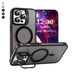 İphone 15 Pro Kılıf Armor Seri Magsafe Uyumlu Stand Özellikli Kamera Lensli Kapak