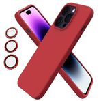 iPhone 15 Pro Kılıf Kamera Lensli Lansman Silikon Kapak Kırmızı