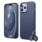 iPhone 15 Pro Kılıf Kamera Lensli Lansman Silikon Kapak Lacivert