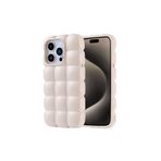 iPhone 15 Pro Kılıf Parlak Esnek Silikon Zore Dom Dom Kapak-Beyaz
