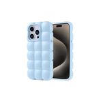 iPhone 15 Pro Kılıf Parlak Esnek Silikon Zore Dom Dom Kapak-Mavi
