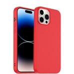 iPhone 15 Pro Kırmızı Silikon Kılıf Leke Tutmaz İçi Süet Silinebilir Kamera Yükseltili Kapak