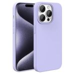 iPhone 15 Pro Lila Silikon Kılıf Leke Tutmaz İçi Süet Silinebilir Kamera Yükseltili Kapak