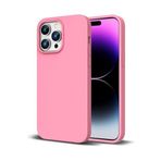 iPhone 15 Pro Max Açık Pembe Silikon Kılıf Leke Tutmaz İçi Süet Silinebilir Kamera Yükseltili Kapak