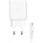iPhone 15 Pro Max Ile Ile Uyumlu - 18W Qc 3.0 Type C Hızlı Şarj Aleti ve Type C Kablo QCT30 - Beyaz
